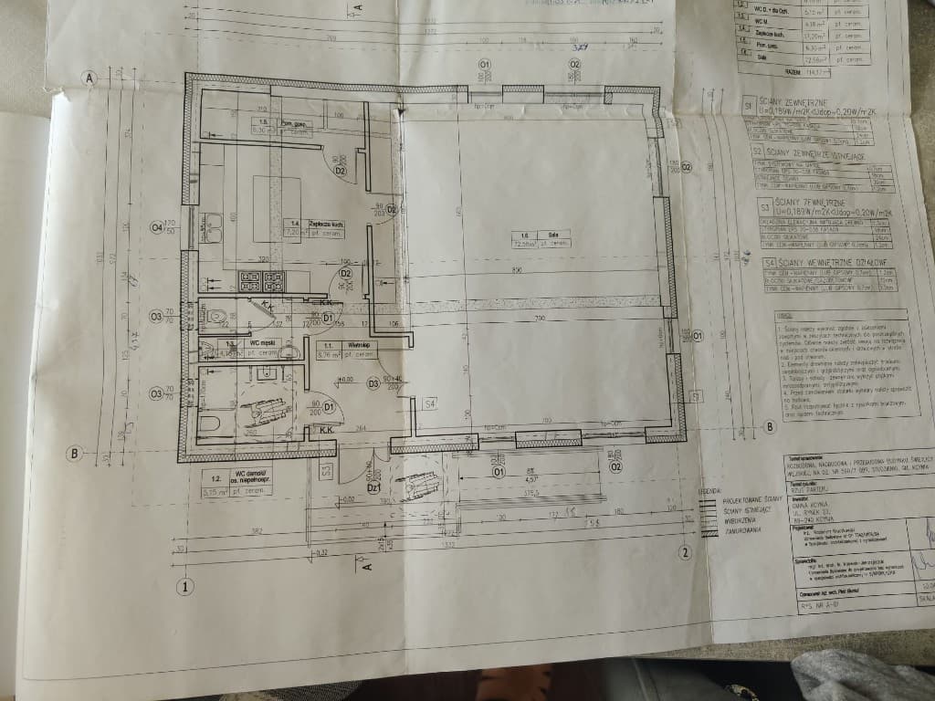 Rzut parteru projektowanej świetlicy wiejskiej w Studzienkach